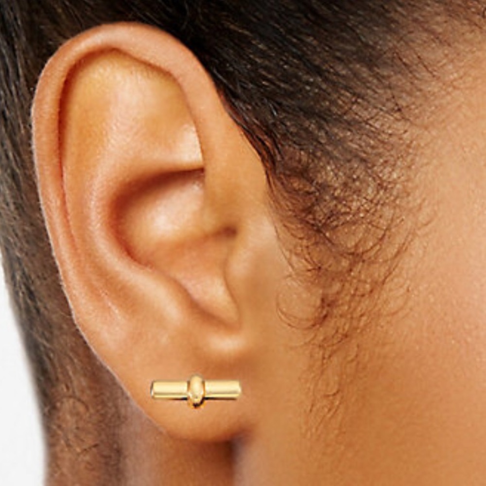 Nine West Front & Back Earrings - Gold and Tortoise.